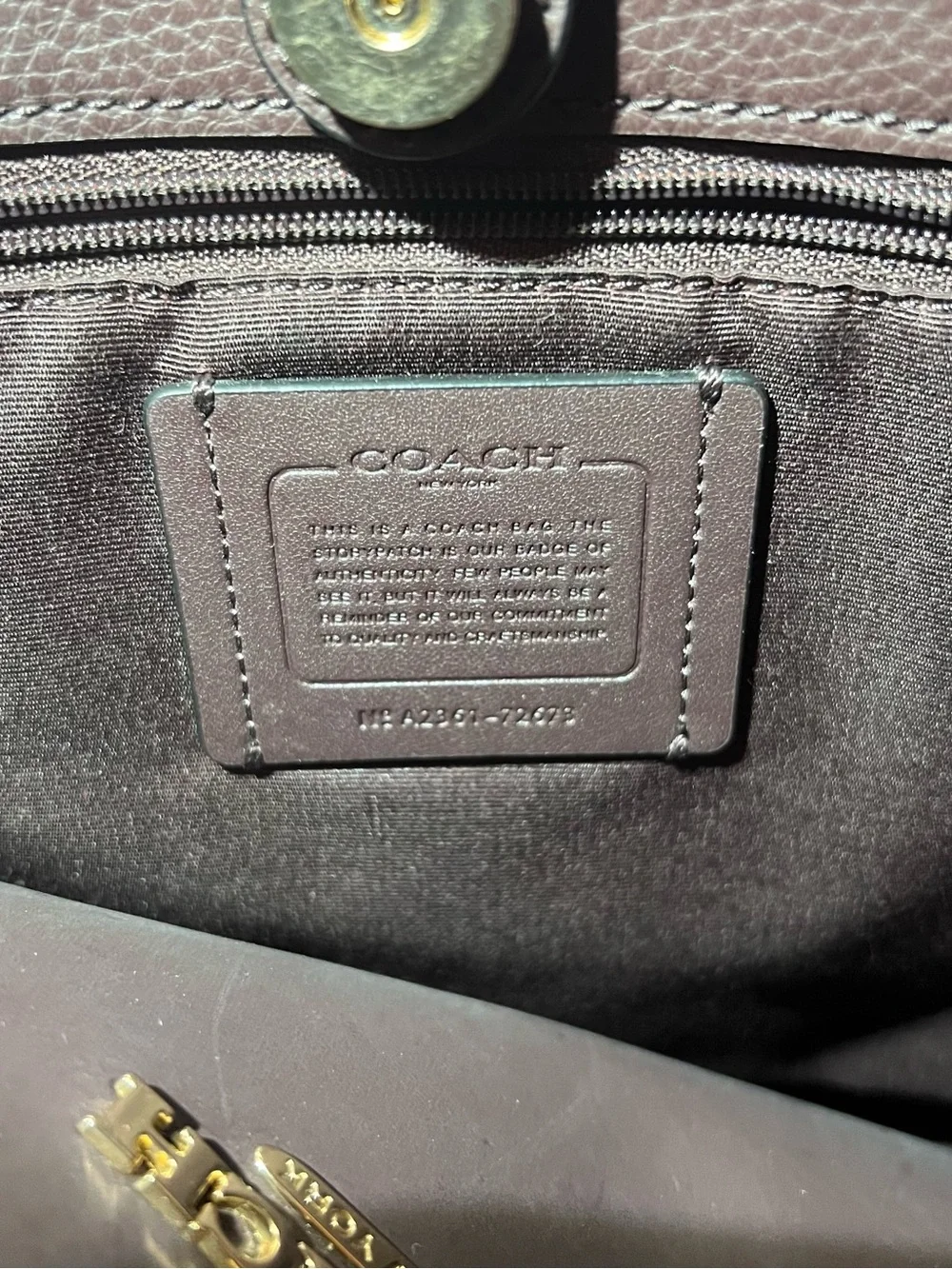 COACH Black Polished Pebble Leather Town Tote Bag (Style F72673) - Beautiful!